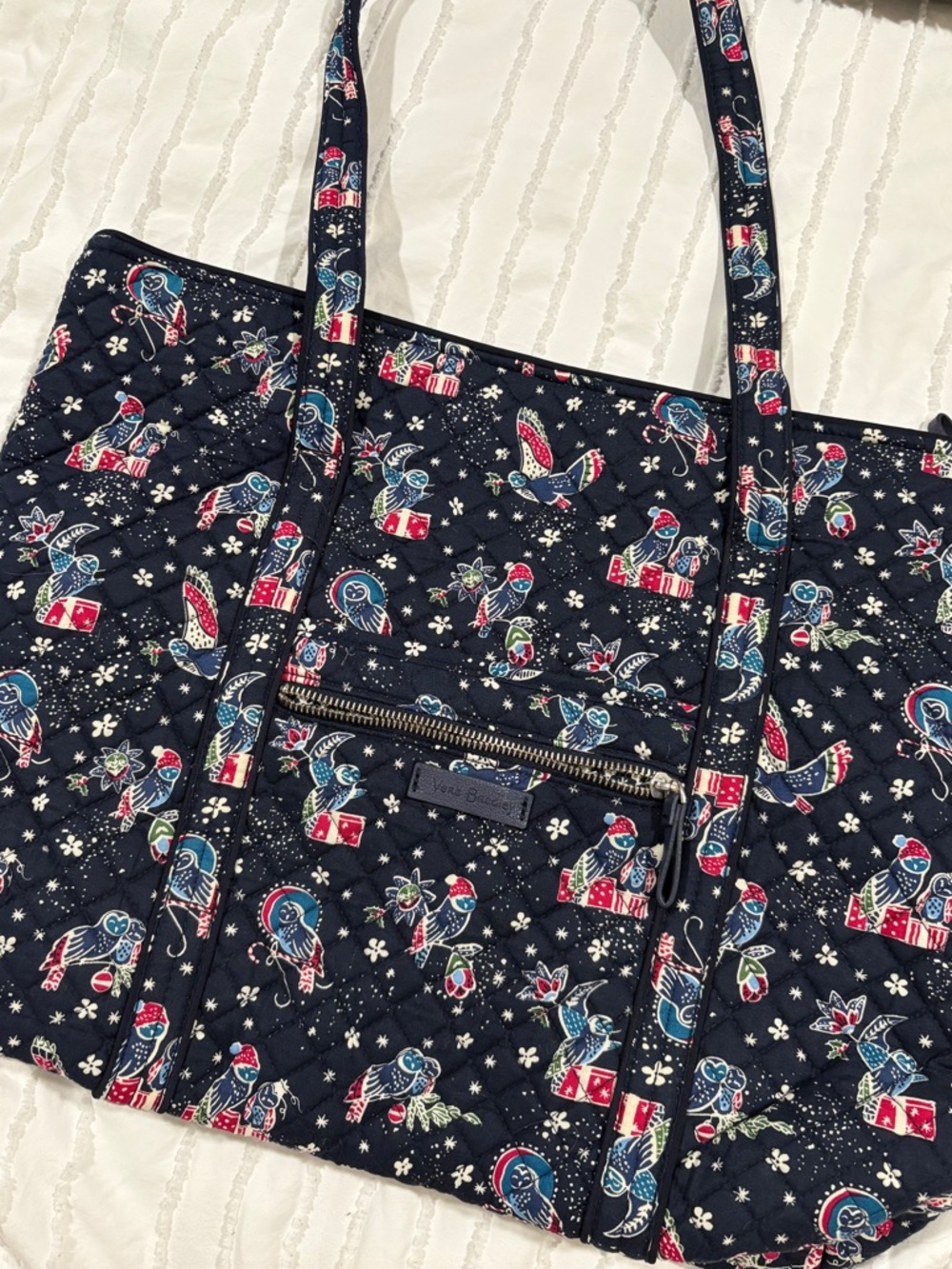 Vera Bradley Holiday Owls Vera Tote Bag